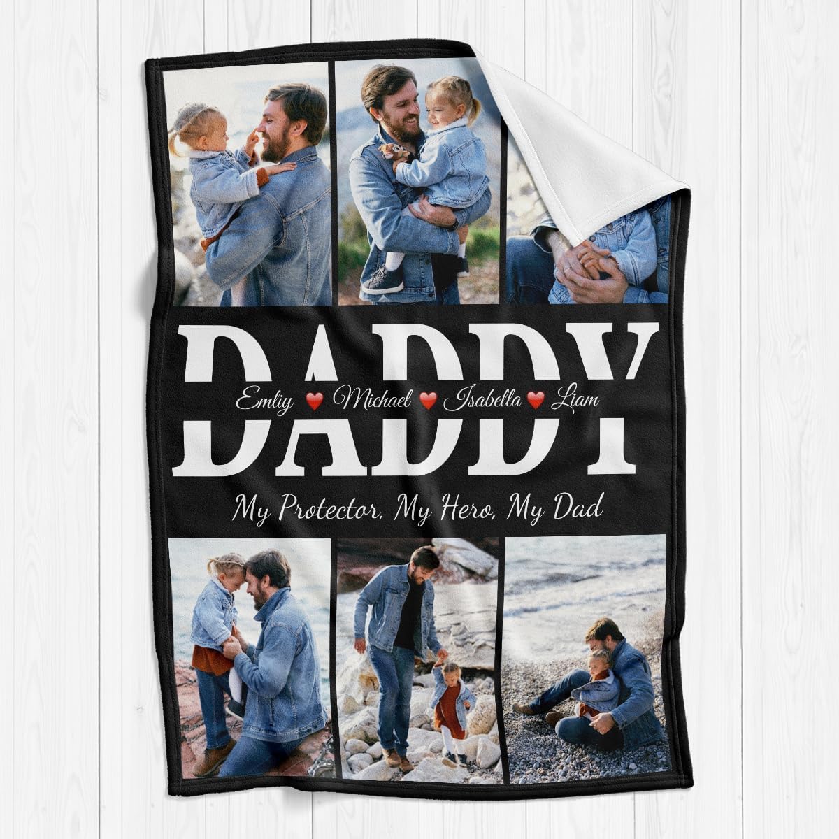 Fathers Day Personalized Gifts for Dad from Daughter Son Gifts for Dad Custom Blankets with Photo, Personalized Photo Blankets Customized Blanket with Picture