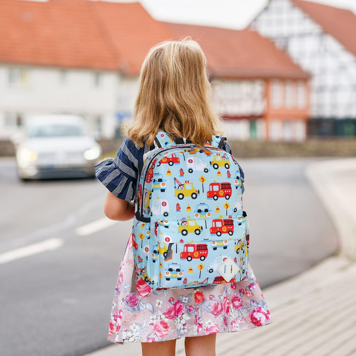 Little Kids Backpack for Girls Boys, Preschool Kindergarten Backpack Cute Car Patterns School Bag