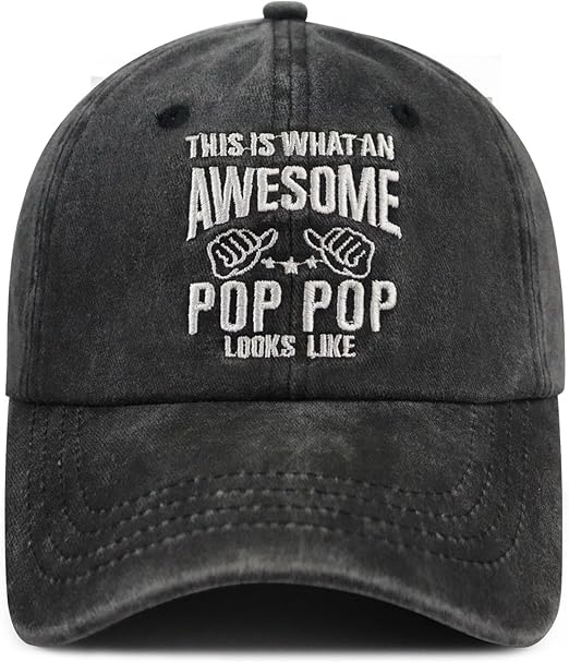 This is What an Awesome Pop Pop Uncle Pappy Hat, Adjustable Personalized Embroidered Father Day Dad Grandpa Papa Baseball Cap