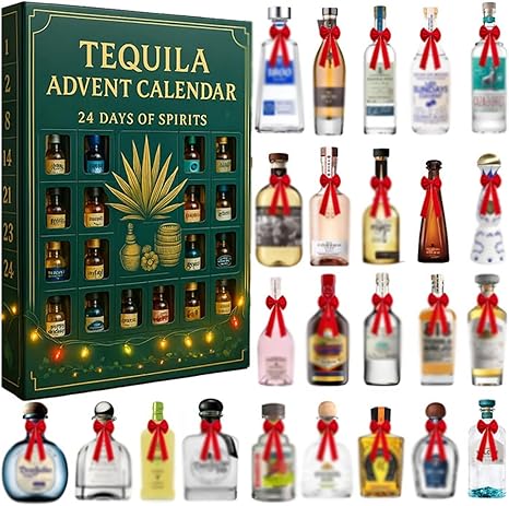 2025 Tequila Advent Calendar 24 Days Of Festive Surprises Mexican Inspired Holiday Countdown Gift 2d Acrylic Collectible Display Decor