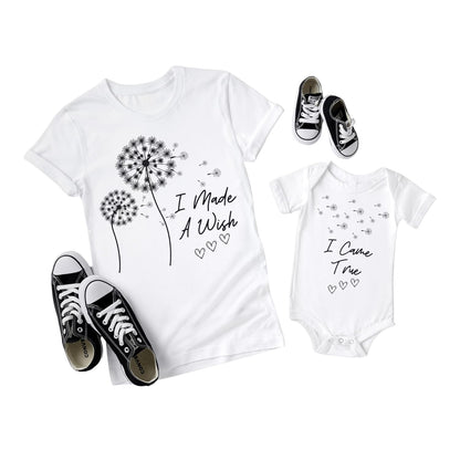 Personalized Handmade I Made a Wish, and I Came True Matching couple gift shirt for Baby Shower, Pregnancy Announcement, New Mom Gift, Newborn Hospital Outfit