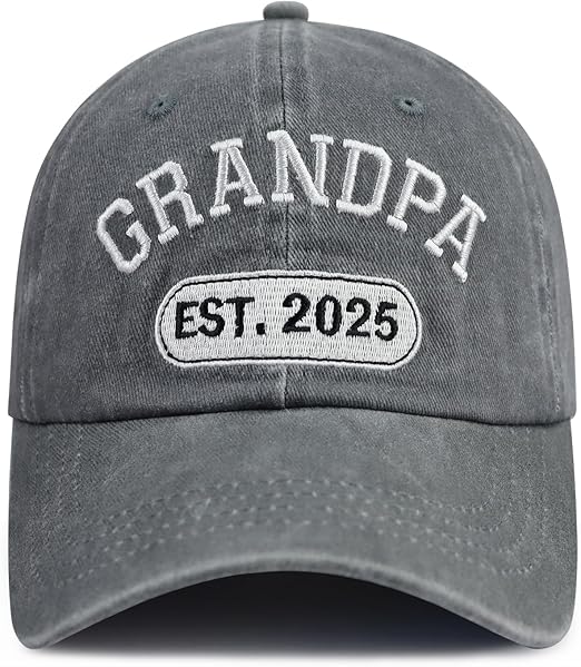 New Dad Grandpa Papa Gifts for Men, Funny Grandpa Est 2025 Hat, Custom Embroidered Best Grandfather Gift Baseball Cap