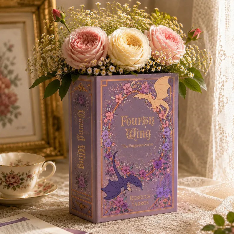 F-Wing Book Vase, The Empyrean Series Ceramic Flower Vase, Dragon Theme Book Vase, Home Library Decor, Gift for Reader 7194e8a9-3666-4578-be61-4a6672bea6b3-f-11-.webp