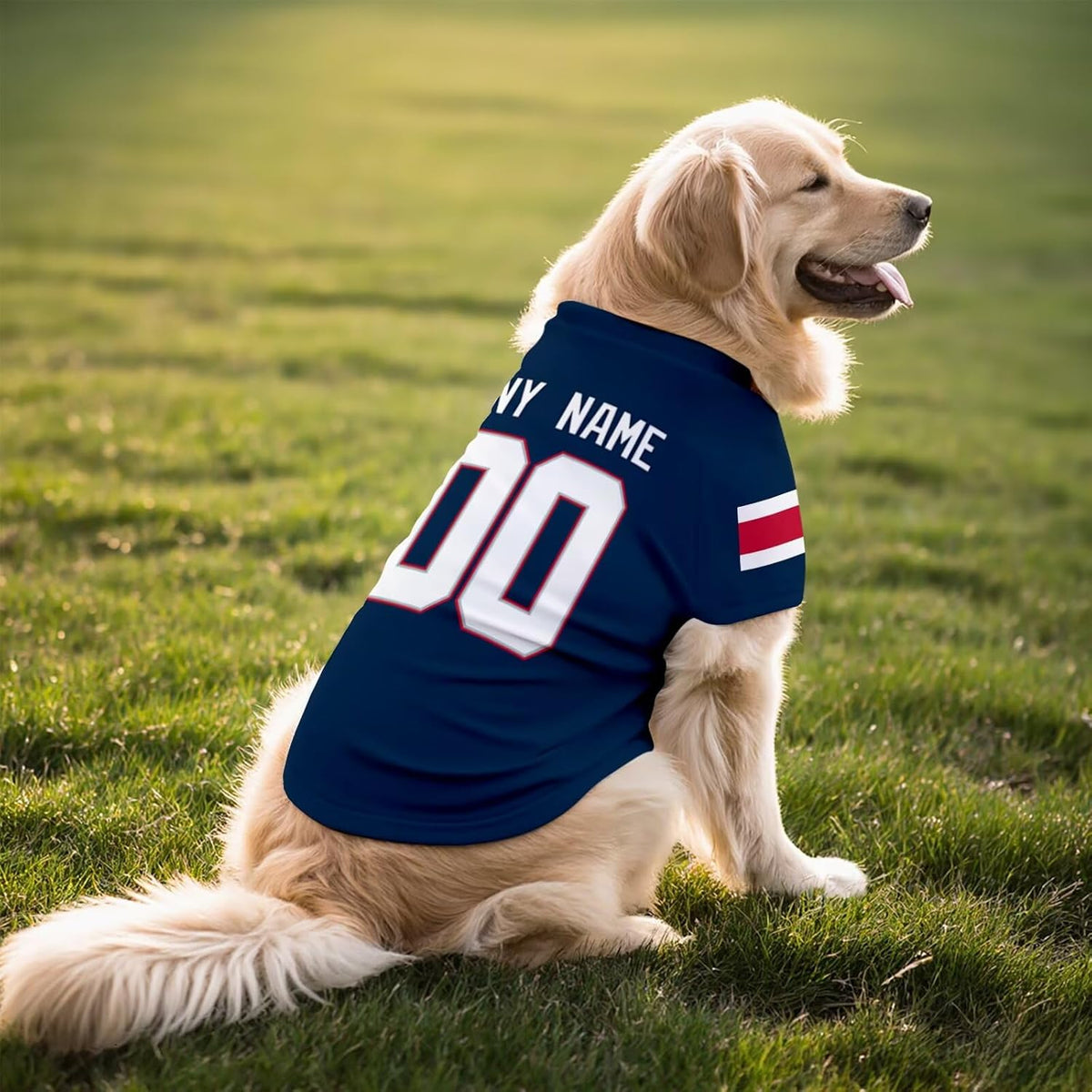 New England Dog T-Shirt Jersey Style Pet Clothes Custom Name and Number Gifts