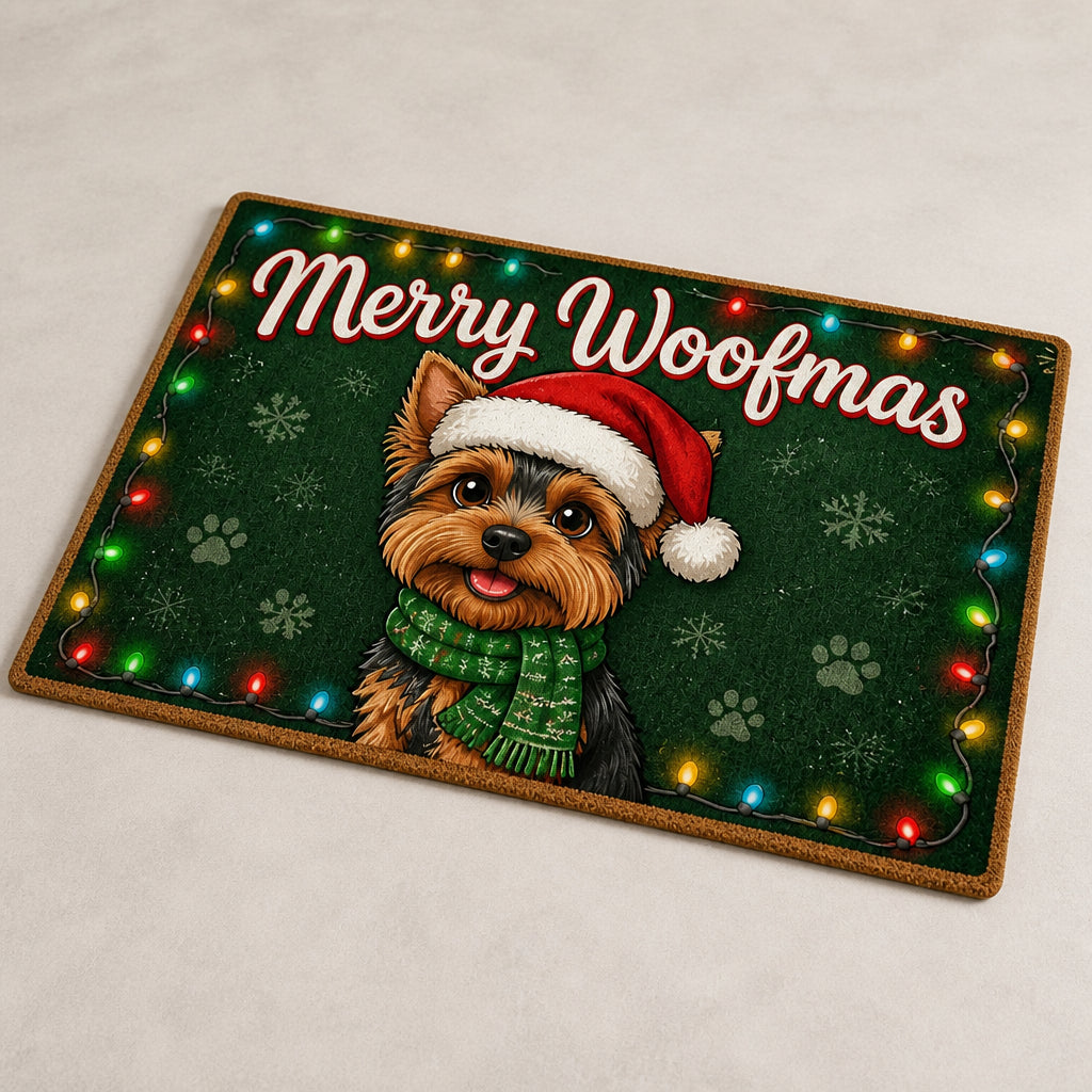Merry Woofmas Yorkie Doormat - Personalized Doormat 719d1ac9-7380-4655-8694-34b1151a23a1.jpg