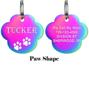 Dog Tags - Personalized Dog Tags with Lovely Icons, Durable Stainless Steel Pet ID Tags for Small Large Dogs Cats, Custom Dog Name Tags Engraved on Both Sides