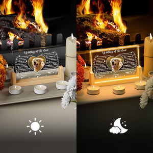 Personalized Waiting at the door Pet Memorial Gifts - in Memory of Dog Night Lights, Custom Dog Memorial Gifts for Loss of Dog, Pet Loss Gifts, Memorial Plaques for Dogs, Pet Text&Heart Memorial Gifts