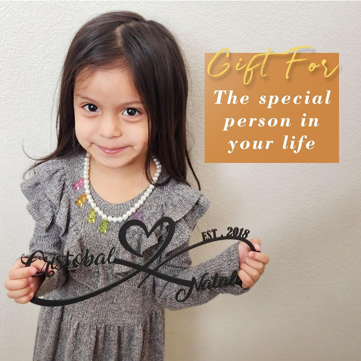 Personalized Anniversary Wedding Gifts for Couples 2025, Customized Metal Infinity Signs with Names & Date, Love Heart Unique Wall Art for Newlyweds Valentines