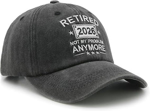 Retirement Gifts for Men Women 2026, Funny Retired Hat Not My Problem Anymore Baseball Cap