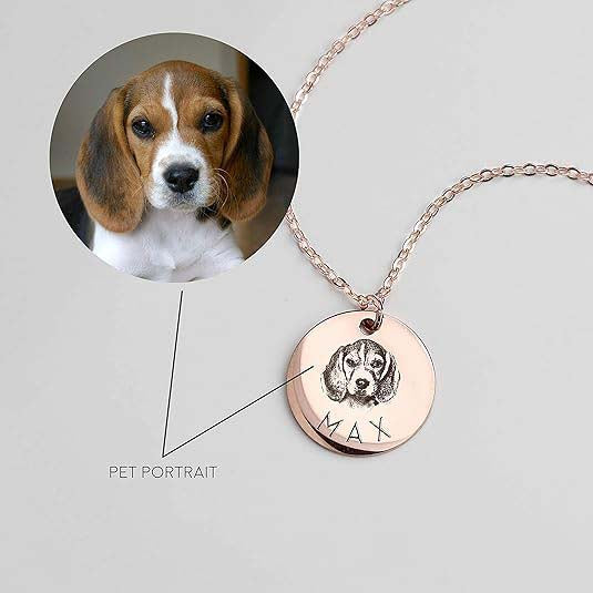 Personalized Pet Portrait Necklace Custom Jewelry Gift for Dog or Cat Lovers Unique Holiday Gifts for Her