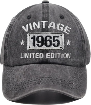 60th Birthday Gifts for Men Women Hats Vintage 1966 Blue Baseball Cap Personalized Embroidery cap for Grandpa