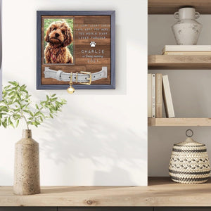 Custom Photo Pet Loss Sign, Collar Frame, Personalized Pet Memorial Sympathy Gifts For Dogs, Cats, Loss Of Dog, Dog Memorial Picture Frame, Pet Loss Sympathy Gift, Pet Loss Gifts