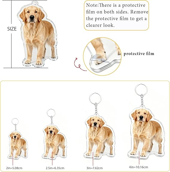 Custom Acrylic Dog Cat Keychain with Photo Personalized Pet Memorial Key chain Customized Keychains Gifts for Pet Lovers