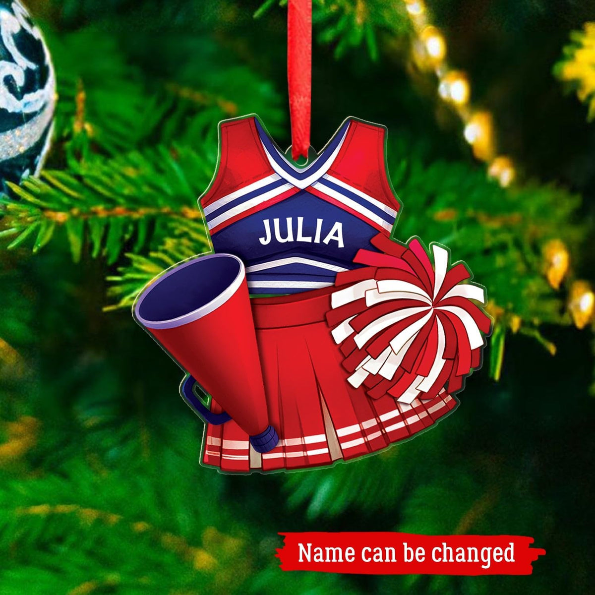 Personalized Cheerleader Acrylic Ornament Gift for Cheerleading Lovers Girl Daughter, Cheerleading Shaped Christmas Keepsake Ornament 2025, Cheer Xmas Tree Decor, Custom Name Cheerleaders Ornaments