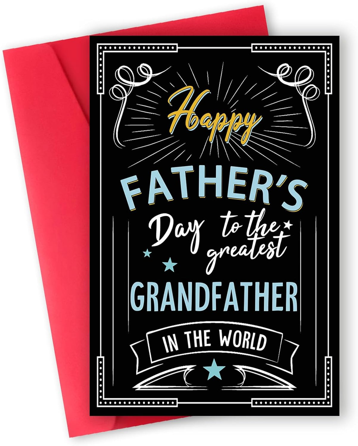 Funny Grandpa Fathers Day Card,Unique Fathers Day Card Gifts for Grandpa,Happy Father's Day Cards from Grandson Granddaughter Kids