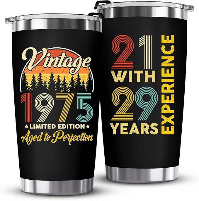 50th Birthday Gifts for Him, Her - 1975 50th Birthday Decorations, Cool 50 Year Old Gifts for Men, Women, Dad, Husband, Mom, Wife