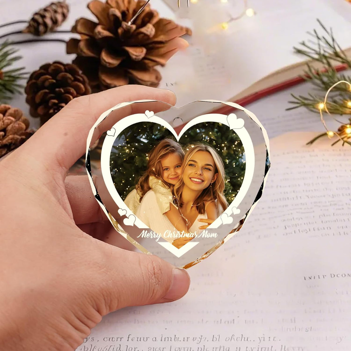 Personalized Crystal Christmas Ornaments with Photo,Custom Christmas Ornament,Personalized Christmas Ornaments ,Bridal Shower Gifts for Bride