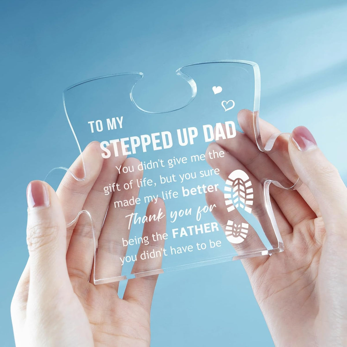 Thanks for being Father Step Dad Gifts, Birthday Gifts for Stepfather bonus dad, Father's Day Christmas Gifts for Step Dad from Daughter Son Acrylic Keepsake