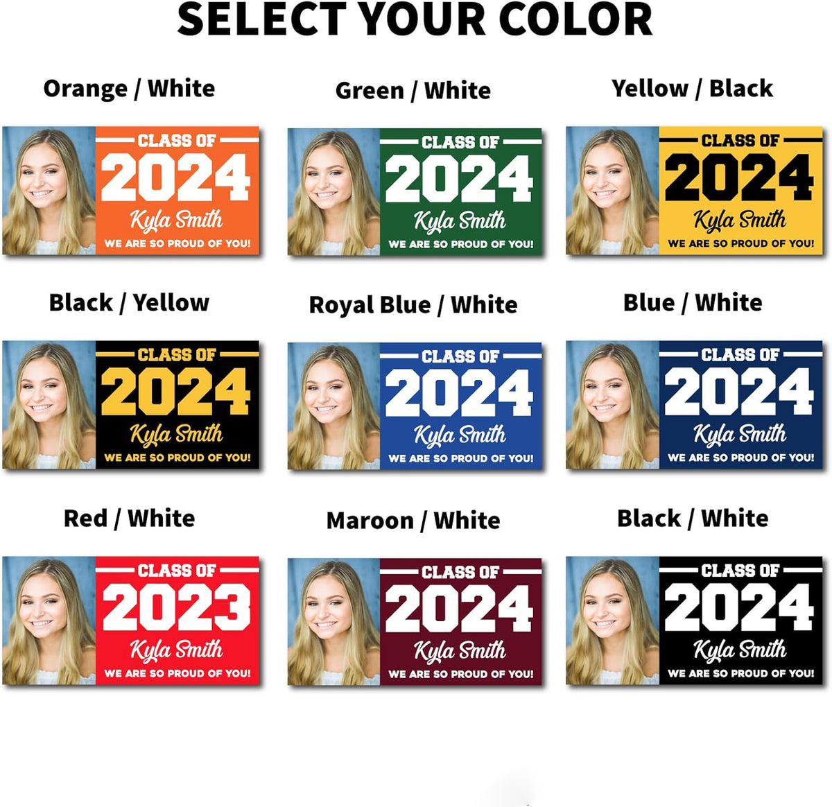 Class of 2025 Graduation Vinyl Banner Personalized Sign, Customizable School Colors, Custom Photo Graduation Gift Graduation Decoration