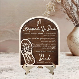 Stepped Up Dad Definition Wood Sign, Step Dad Sign, Stepdad Definition Wooden Plaque, Stepped Up Dad Gifts, Gifts For Step Dad, Father's Day Gift Step Dad, Step Up Dad Father's Day Gift, Stepdad Gifts