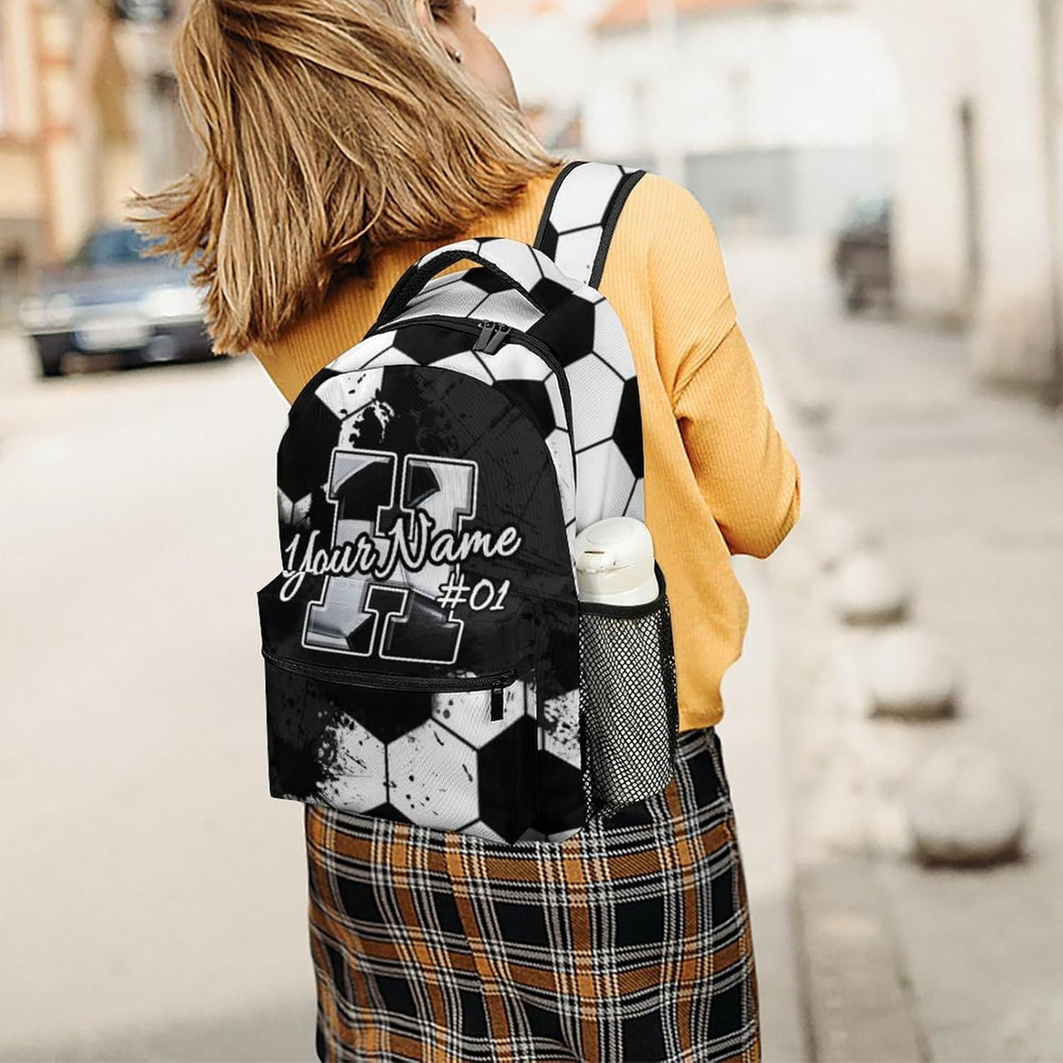 Kids Backpack for Boys Personalized Initial Soccer School Backpacks for Elementary Middle Primary High Senior Custom Monogrammed Bookbag Supplies for Sports Lovers