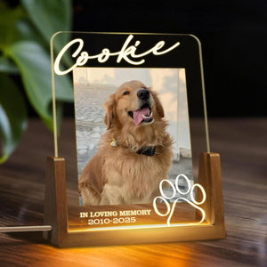 Personalized Pet Memorial LED Night Light, Custom Photo Pet Lover Keepsake, Dog Memorial Sympathy Gift, Personalized Light Up Sign for Dog Lovers, Custom Dogs Photo Gifts for Home Decor