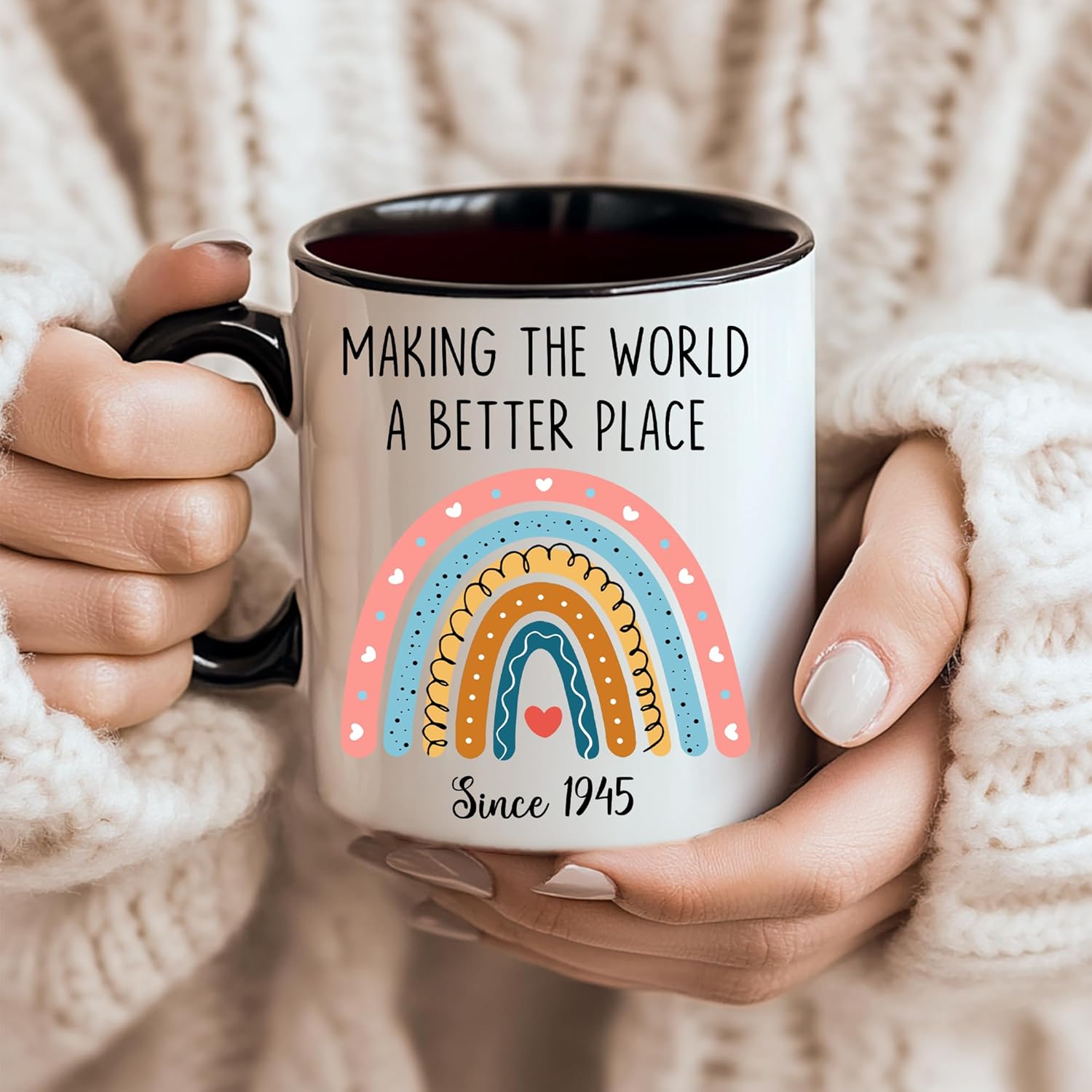 80th Birthday Gifts For Women Men - 1945 Birthday Gift For Woman - 80 Year Old Birthday Gifts For Women - 80th Birthday Decorations - Since 1945 Coffee Mug Custom Birthday Mug