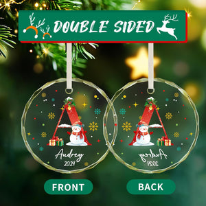 Personalized Christmas Ornaments with Initial Name, Acrylic Custom Monogram Initial A-Z Christmas Ornament 2025 for Kids Family Friends, Customized Letter Name Ornaments for Christmas Tree Decorations