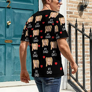 Custom T Shirts with face for Men Women Design Your Own Shirts, Personalized Fathers Day T-Shirt Gifts for Dad