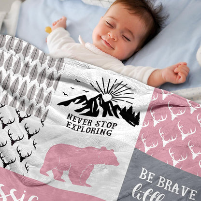 Personalized Baby Blankets for Boys Girls, Custom Flannel Blanket with Name Customized Christmas Birthday Gifts for Kids Teens
