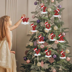 Personalized A-Z Letter Ornaments for Christmas Tree 2025 Custom Christmas Ornament with Name 3D Resin Xmas Hanging Pendant Original Gifts for Family Friends