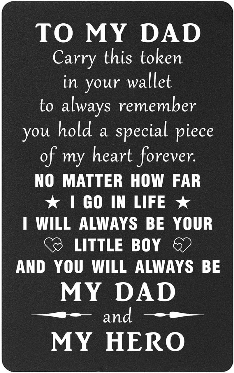 Father's Day Gifts from Daughter , Son - Dad I will Always Be Your Little Girl Little Boy Wallet Card, I Love You Dad Birthday Gifts Fathers Day Card from Daughter