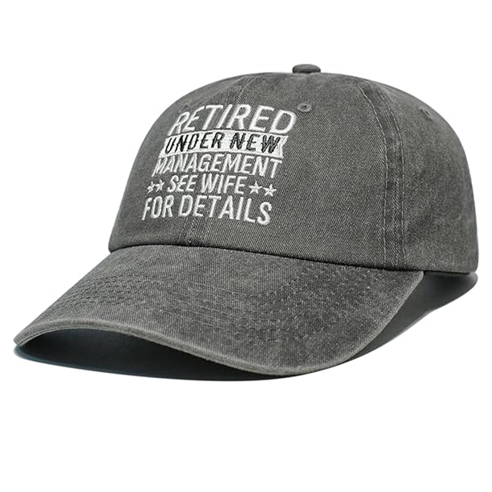 Funny Retired Under New Management Custom Embroidered Retirement Cap Retirement Gifts for Men Women , Mens Retirement Gifts, Cool Adjustable Retired Hats