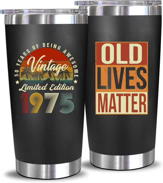 50th Birthday Gifts for Him, 50 Year Old Gifts for Men,50th Birthday Gift for Men,Gift for 50 Year Old Man,Dad,Friend,Husband Tumbler