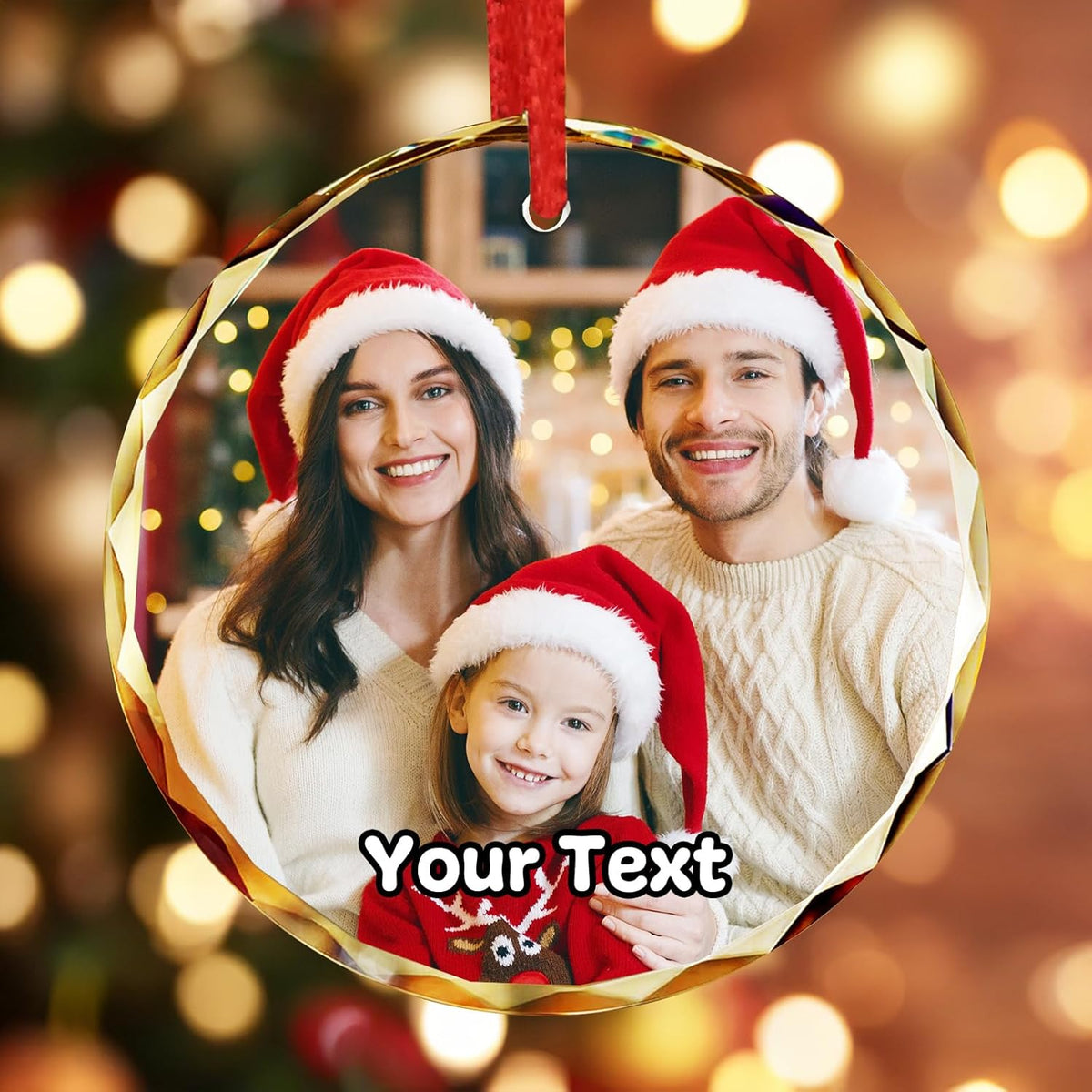 Personalized Christmas Ornaments 2025 Glass Custom Ornament Xmas Photo Ornament Customized Gifts Round