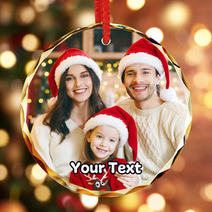 Personalized Christmas Ornaments 2025 Glass Custom Ornament Xmas Photo Ornament Customized Gifts Round