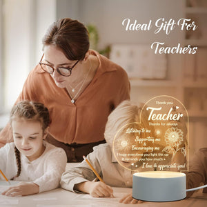 Teacher Appreciation Gifts - Engraved Night Light, Teacher Gifts for Women on Birthday, Retirement, Farewell, Thank You Gifts for Teachers from Student