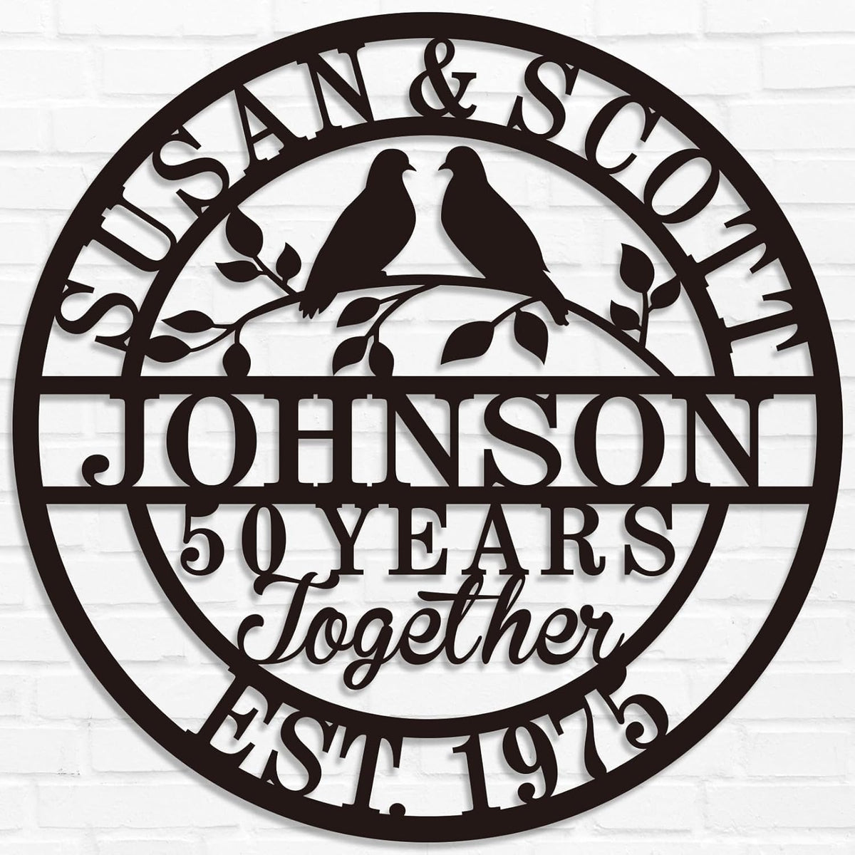 Personalized Wedding Anniversary Sign Gifts, Custom 50th 40th 65th 60th 25th 70th Anniversary Metal Sign, Wedding Gifts for Couples, Custom Name Sign, House Warming Gifts New Home