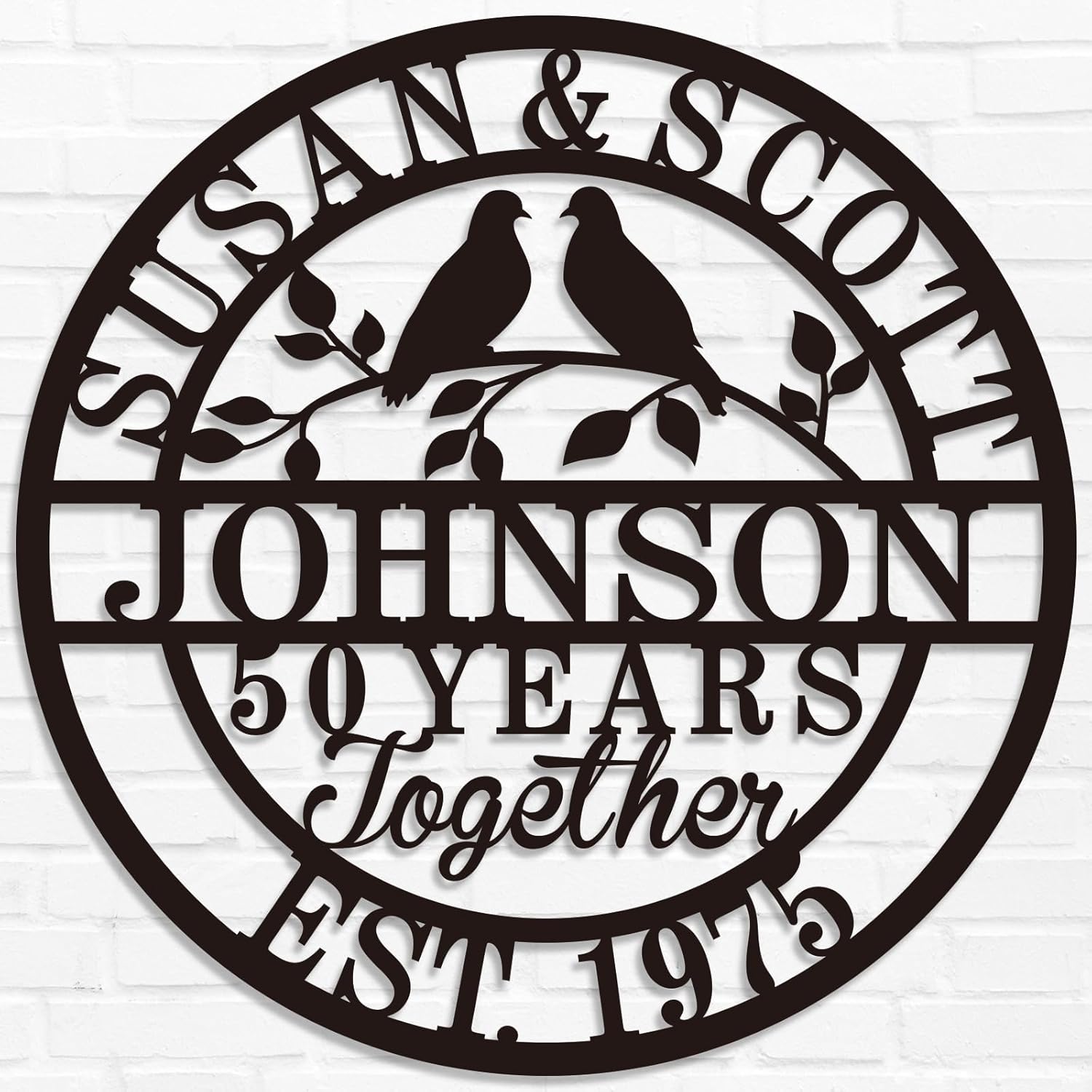 Personalized Wedding Anniversary Sign Gifts, Custom 50th 40th 65th 60th 25th 70th Anniversary Metal Sign, Wedding Gifts for Couples, Custom Name Sign, House Warming Gifts New Home