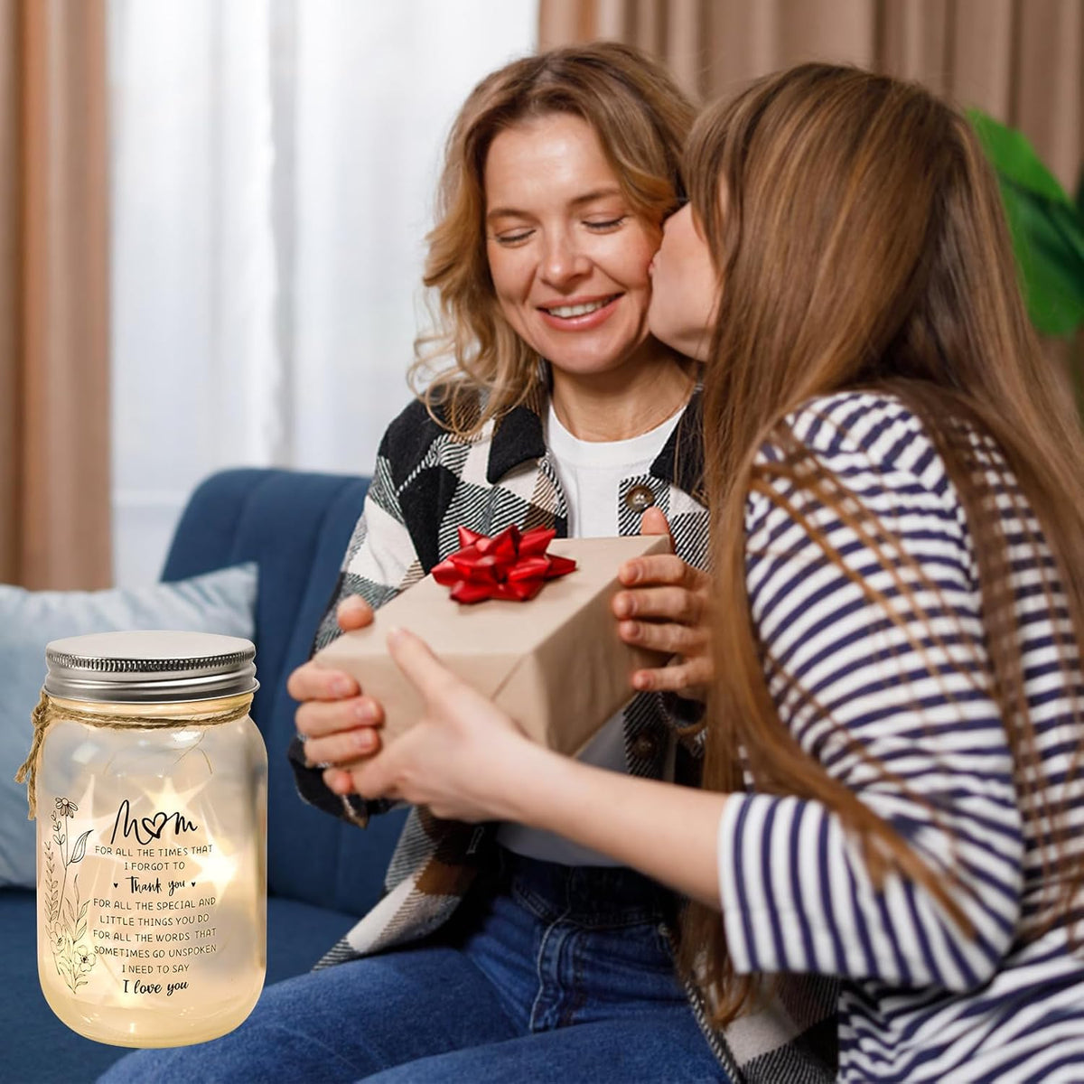 Mothers Day Gifts for Mom from Daughter Son, Mason Jar Night Lights, Birthday Gifts for Mom, Home Decorations Night