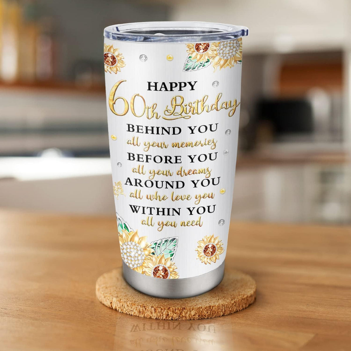 60th Birthday Tumbler 20oz, 60th Birthday Gifts for Women/Men Mug, 60th Birthday Decorations Women, 60th Birthday Gift Ideas Cup, Happy 60th Birthday Gifts