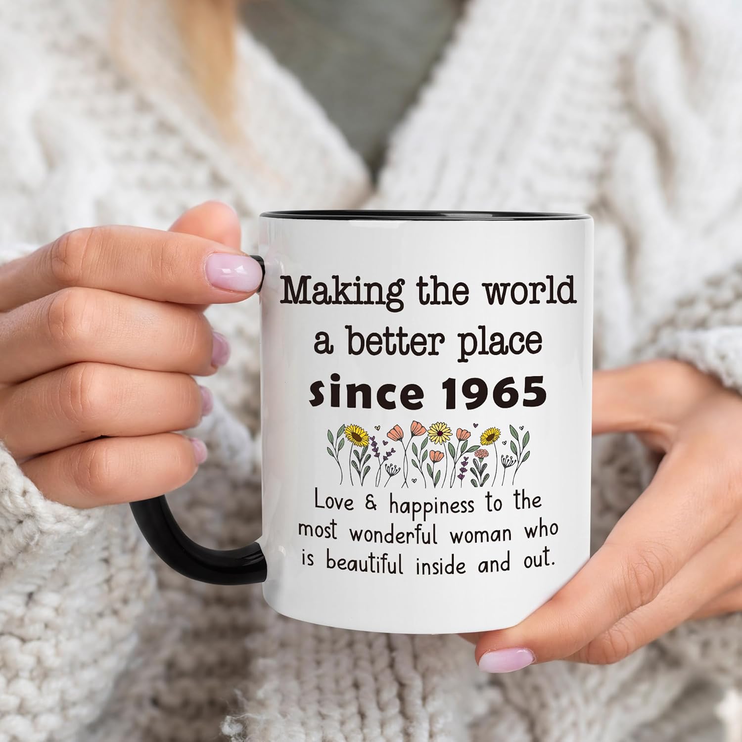 60th Birthday Gifts for Women, Gifts for 60 Year Old Woman, Vintage 1965 Birthday Decorations for Women Turning 60, 60th Birthday Coffee Mug Presents Women