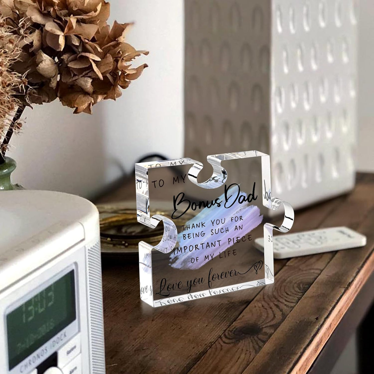 Step Dad Gifts from Daughter Son Bonus Dad Gifts Best Step Dad Gifts Fathers Day for Stepfather Bonus Fathers Bonus Dad Christmas Birthday Thanksgiving Gifts Card Acrylic Plaque Keepsake Present