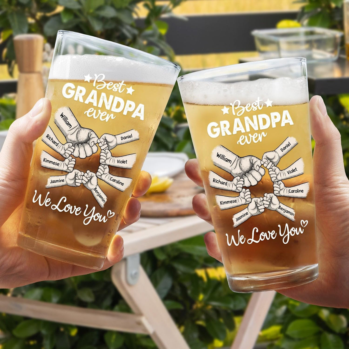 Best Dad Ever Personalized Beer Glass - Gift For Dad, Grandpa - Best Dad Grandpa Ever