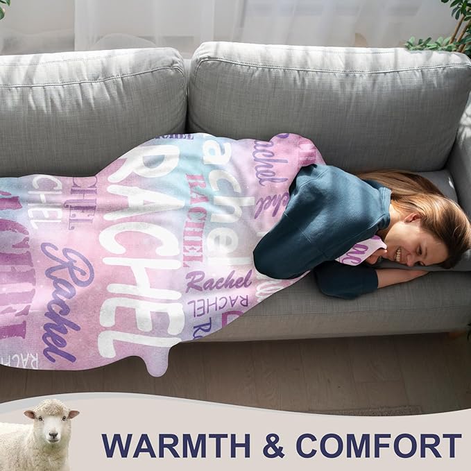 Personalized Blankets and Throws Custom Blanket with Name Customized Flannel Blanket for Kids Christmas Blanket Gifts for Teen Girls Boys