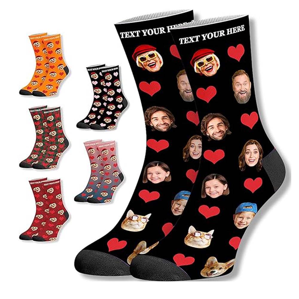 Custom Funny Socks With Multiple Faces Personalized Socks for Men Women Christmas Gift For Men Women Funny Gift For Family