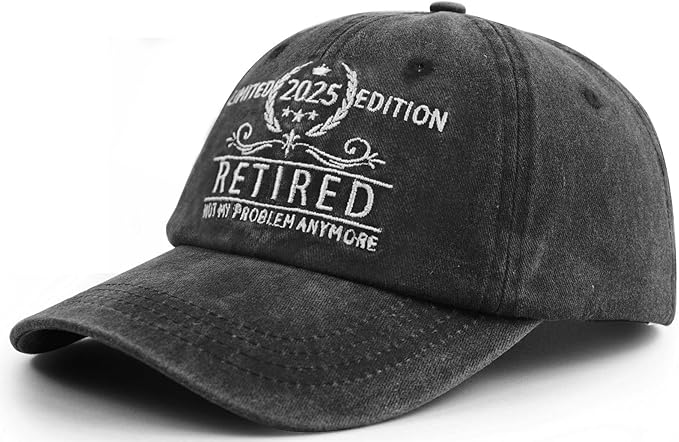 Personalized Limited Edition Retired 2025 Hat for Men Women, Funny Adjustable Embroidered Retirement Gifts Baseball Cap