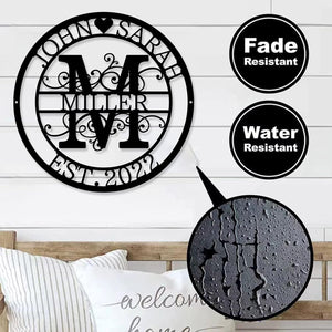 Custom Metal Sign - Personalized Name Sign - Family Sign - Outdoor Metal Wall Art Home Decor - Personalized Gift for Couple - Anniversary Wedding Gift