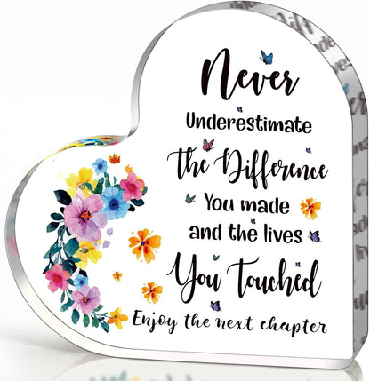 Retirement Gift for Women Coworker Leaving Gift Thank You Gifts for Friends Boss Leader Manager Supervisor Mom Grandma Employee Teacher Appreciation Gift Retired Decorative Signs Plaques