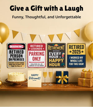Retired 2025 Sign Embossed Retirement Gifts 2025, Funny Retirement Gift for Men or Women, Best Retirement Gifts for Men, Funny Retirement Wall D cor,Metal Sign Keepsake
